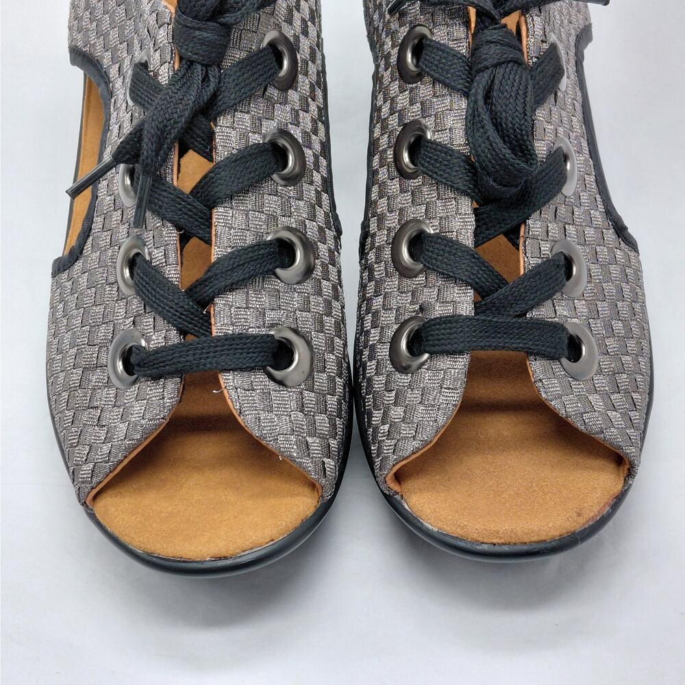 Bernie Mev Womens Wedge Comfort Sandals EU 41 Woven Lace Up Platform Travel - Picture 4 of 12